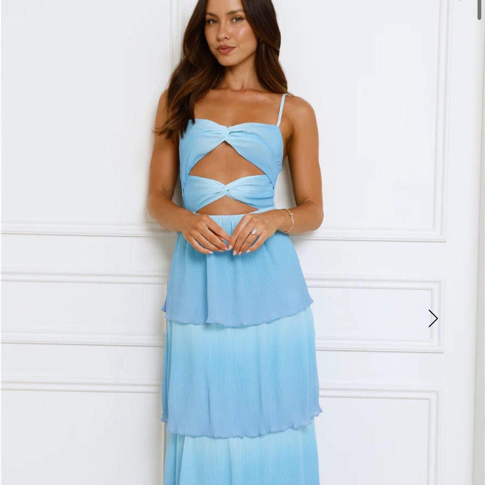 Hello Molly Waves of Luxury Maxi Dress Blue Ombré